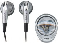Coby CV-E20 Digital Stereo Earphones with Carrying Case, Lightweight, mini ear-bud design, Digital stereo sound, 3.5mm L-shape stereo plug, UPC 716829200209 (CVE20 CV E20) 