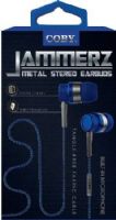 Coby CVE-200-BLU Jammerz Metal Stereo Earbuds, Blue; Designed for smartphones, tablets and media players; Frequency Response 20-20kHz; Sensitivity 92dB; Comfortable in-ear design; One Touch Answer Button; Tangle free fabric flat cable; 3.5mm (1/8") Stereo Mini Plug; UPC 812180021122 (CVE200BLU CVE200-BLU CVE-200BLU CVE-200) 