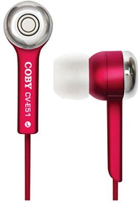 Coby CVE52RD Red Jammerz High-Performance Isolation Stereo Earphones; Connector Type stereo 3.5 mm; In-ear isolation design blocks background noise; High-performance 9mm neodymium drivers for deep bass sound; L-shape stereo plug; Sound-isolating earbud design for maximum comfort; Blister Packaging; Dimensions 1.1