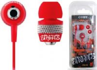 Coby CVE55RED Jammerz Sports X Over-the-Ear Stereo Earphones, Red, 3mW/5mW Rated Max Input Power, In-ear isolation design delivers pure digital audio, High performance 10mm neodymium dynamic drivers for deep bass sound, Super range deep pounding bass and crisp treble highs, Sensitvity 112dB, Impedance 32 Ohms, UPC 716829225523 (CVE55-RED CVE55 RED CV-E55 CVE-55) 