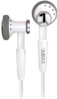 Coby CV-E97WHT Deep Base Neckstrap Stereo Earphones, White, Lightweight, Comfortable In-Ear Design, Featuring Original “Grip” Design, High-Performance Neodymium Drivers for Super Bass Response, Built-in Neck Strap, Gold-Plated 3.5mm Stereo Plug, Blister Packaging, Built-in Volume Control, UPC 716829200971 (CVE97WHT CVE-97WHT CV-E97-WHT CV-E97 WHT CVE97 HPCB97) 