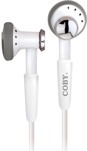 Coby CV-E97WHT Deep Base Neckstrap Stereo Earphones, White, Lightweight, Comfortable In-Ear Design, Featuring Original Grip Design, High-Performance Neodymium Drivers for Super Bass Response, Built-in Neck Strap, Gold-Plated 3.5mm Stereo Plug, Blister Packaging, Built-in Volume Control, UPC 716829200971 (CVE97WHT CVE-97WHT CV-E97-WHT CV-E97 WHT CVE97 HPCB97)