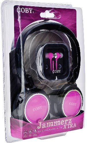 Coby CVH800PNK Jammerz Xtra Headphone/Earbuds, Pink; Design enhances fit, distributes weight, and adds comfort; Engineer used precision sound testing to deliver how the music was intended to be hear; 2 in 1 Headphone set that provide everything you need on the get go hassle free; No more knocks with our Tangle free flat cable; UPC 812180022150 (CVH-800PNK CVH 800PNK CV-H800PNK CVH800 CVH800PK)
