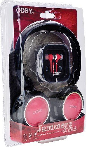 Coby CVH800RED Jammerz Xtra Headphone/Earbuds, Red; Design enhances fit, distributes weight, and adds comfort; Engineer used precision sound testing to deliver how the music was intended to be hear; 2 in 1 Headphone set that provide everything you need on the get go hassle free; No more knocks with our Tangle free flat cable; UPC 812180021641 (CVH-800RED CVH 800RED CVH-800-RED CVH800R CVH800 CVH800RD)