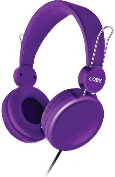 Coby CVH-802-PU Bass Boost Stereo Headpones, Purple; Built-in-mic; Comfortable design; Adjustable headband; Stereo sound quality; One sided cable; Designed for smartphones,tablets and media players; The plush ear cushions ensure hours of comfort while you are listening to music; UPC 812180021368 (CVH802PU CVH802-PU CVH-802PU CVH 802 PU CVH802 PU CVH 802PU)