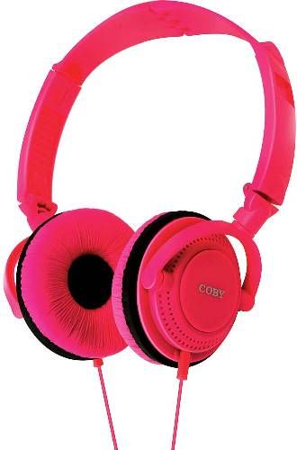 Coby CVH-806-PNK Twister Stereo Headphones with Built-In Microphone, Pink; Swivel design, flexible ear cushions, adjustable headband, and folding option gives you the ability to customize these headphones to your comfort level; 40mm Driver; Impedance 32 Ohm; Frequency Range 20-20000Hz; 3.5mm Stereo Plug; 5 Feet Cable Length; UPC 812180022815 (CVH806PNK CVH806-PNK CVH-806PNK CVH-806 CVH806PK)