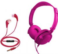Coby CVH-807-PK Pink 2 in 1 Headphones and Earbuds Combo, Comfortable Design, Folding and Swivel Design, Flexible Ear Cushions, Sound Isolating, Built-In Microphone on Ear buds design, Excellent sound quality and microphone in a portable and lightweight headphone; The earbuds are made with ambient noise reduction technology to minimize outside noise, allowing for rich, crystal clear sound and bass; UPC 812180022907 (CVH807PK CVH807-PK CVH-807PK CVH 807PK CVH807 PK CVH 807 PK) 