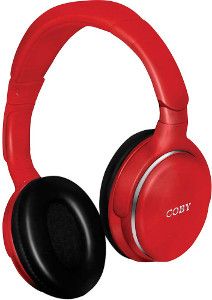 Coby CVH-808-RED Revolve Stereo Headphones with Mic, Red; Comfortable design; Comfortable ear cushions; Adjustable headband; Lightweight design; Stereo sound quality; One sided cable; Designed for smartphones, tablets and media players; Dimensions 6.3
