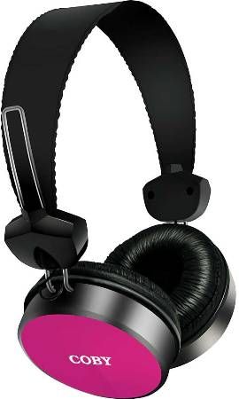 Coby CVH-814-PNK Alto Stereo Headphones with Built-in Microphone, Pink; Designed for smartphones,tablets and media players; Comfortable design; Folding design; Adjustable headband; Stereo sound quality; One sided cable; 32mm power drives clear sound; UPC 812180023553 (CVH814PNK CVH814-PNK CVH-814PNK CVH-814 CVH814PK)