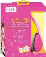 Coby CVH-821-PNK Color Kids Headphones, Pink, Comfortable Ear Cushion, Built-in Microphone, One Touch Answer Button, Sound Isolating, Clear Sound, Adjustable Headband, UPC 812180029340 (CVH821PNK CVH821-PNK CVH-821PNK CVH-821) 