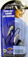 Coby CV-M4 Hands-Free Earphone with Microphone, Perfect for your 900MHz telephone or cell phones (CVM4 CV M4 CV-M4 CBY-CVM4)