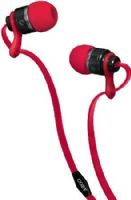 Coby CVPE03-RED Tangle-Free Flat Cable Metal Stereo Earbuds with Mic, Red, Reinforced alloy housing, Once touch answer button, Built-in microphone, Tangle-free flat cable, Extra ear cushions, 9mm Driver, UPC 812180024093 (CVPE03RED CVPE03 RED CVPE-03-RED)  