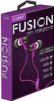 Coby CVPE-06-PRP Fusion Metal Stereo Earbuds with Microphone, Purple, 10mm Driver, Reinforced alloy housing, Once touch answer button, Built-in microphone, Tangle-free flat cable, Extra ear cushions, UPC 812180024161 (CVPE06PRP CVPE06-PRP CVPE-06PRP CVPE-06 CVPE06PU) 