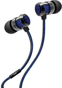 Coby CVPE-07-BLU Matrix Tangle-Free Flat Cable Metal Stereo Earbuds With Mic, Blue, Reinforced alloy housing, Once touch answer button, Built-in microphone, Tangle-free flat cable, Extra ear cushions, 10mm driver, Dimensions 3.8
