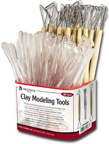 Heritage Arts CW09981 Double-Ended Clay Tool Assortment, All tools are double-ended water-proof and easy to clean, Ribbon wire tools have plastic bodies with steel wire, Inner edge of wire is flat and sharp for cutting and trimming clay, UPC 088354810773 (HERITAGEARTSCW09981 HERITAGEARTS CW09981 HERITAGE ARTS CW 09981 HERITAGEARTS-CW09981 HERITAGE-ARTS CW-09981)