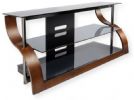 BellO CW343 Curved Wood Audio and Video Furniture in Vibrant Espresso Finish; Wood; Accommodates most flat panel TVs up to 55" (or up to 125 lbs); Holds at least 4 audio or video components; UPC 748249003436 (CW343 CW-343 STAND-CW343 CW343-STAND CW343-BELLO STAND-BELLO-CW343) 