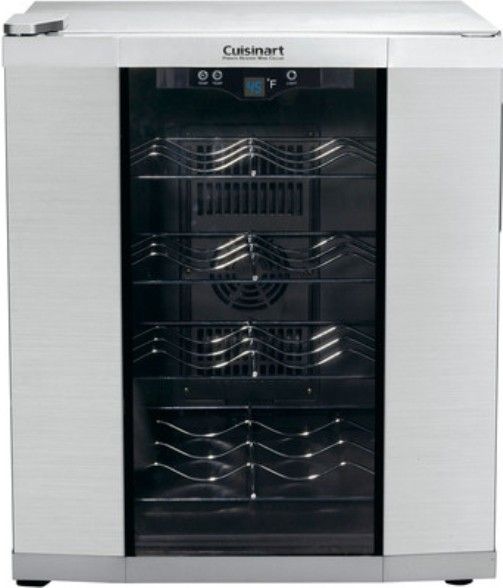 Cuisinart CWC-1600 Private Reserve 16-Bottle Thermoelectric Wine Cooler - Stainless Steel, 16 Bottle Wine Cellar, Thermoelectric Cooling System- reduces noise and vibration, Electronic temperature control with blue LED display, Soft interior lighting with on/off control, 14