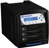 Microboards CW-HDD-T02 CopyWriter TURBO Digital Standalone Hard Drive Tower Duplicator, Black; 2 Drives; 20x2 LCD Display; 128 MB Buffer Memory; Perfect solution for making backup or residual copies of hard drive content; Copy up to 2 Hard drives at a time; Read/write speeds of 150 MB/sec.; Compatible with PC, Mac, Unix, Linux; Supports FAT32, extFAT, NTFS, ext2/3/4 file systems (CWHDDT02 CWHDD-T02 CW-HDDT02 22859) 