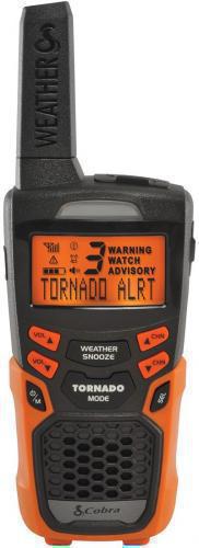 Cobra CWR200 Emergency & Weather Alert Radio; Three Level Alert LED Indicator- Bright LED flashes Red (Warning), Orange (Watch) or Yellow (Advisory) depending on the alert level; TORNADO MODE Button -Limits or silences all alerts except for tornados and other extreme emergencies; USB Output and Smartphone Charging -Charges a mobile device using the radios battery power and standard cable; UPC 028377910036 (CWR200 CWR200)