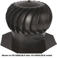 Ventamatic CX12EBALBLK Aluminum External Bracing Dual Ball Bearings, 12" Size, Black Color, Aluminum Material, Up to 12/12 Roof Pitch, UPC 047242711158 (CX12EBALBLK CX-12EBAL-BLK CX 12EBAL BLK) 