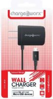 Chargeworx CX1502BK Micro USB Wall Charger, Black; Fits with most Micro USB devices; Stylish, durable, innovative design; Wall charger with attached cable; Intelligent IC chip technology; Power Input 12/24V; Total Power Output 5V - 1Amp; UPC 643620000090 (CX-1502BK CX 1502BK CX1502B CX1502) 