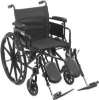 Drive Medical CX416ADDA-ELR Cruiser X4 Lightweight Dual Axle Wheelchair with Adjustable Detachable Arms, Desk Arms, Elevating Leg Rests, 16" Seat, 4 Number of Wheels, 16"-17.5" Back of Chair Height, 12" Closed Width, 43" x 12" x 36" Folded Dimensions, 16"-18" Seat Depth, 16" Seat Width, 17"-19" Seat to Floor Height, 300 lbs Product Weight Capacity, 43" Overall Length with Riggings, UPC 822383528298 (CX416ADDA-ELR CX416ADDA ELR CX416ADDAELR) 