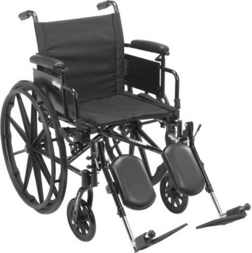 Drive Medical CX416ADDA-ELR Cruiser X4 Lightweight Dual Axle Wheelchair with Adjustable Detachable Arms, Desk Arms, Elevating Leg Rests, 16