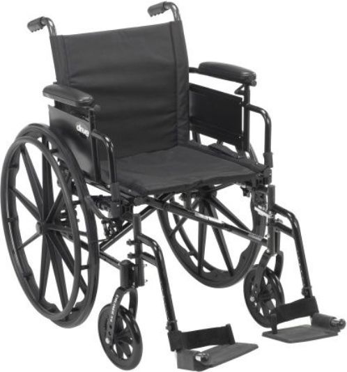 Drive Medical CX416ADDA-SF Cruiser X4 Lightweight Dual Axle Wheelchair with Adjustable Detachable Arms, Desk Arms, Swing Away Footrests, 16