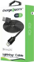 Chargeworx CX4600BK Lightning Sync & Charge Cable, Black; For use with iPhone 6S, 6/6 Plus, 5/5S/5C, iPad, iPad Mini and iPod; Stylish, durable, innovative design; Charge from any USB port; 3.3ft/1m cord length; UPC 643620460009 (CX-4600BK CX 4600BK CX4600B CX4600) 