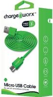 Chargeworx CX4604GN Micro USB Sync & Charge Cable, Green For use with smartphones and tablets; Stylish, durable, innovative design; Charge from any USB port; 3.3ft / 1m cord length; UPC 643620460436 (CX-4604GN CX 4604GN CX4604G CX4604) 