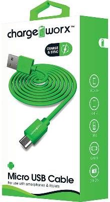 Chargeworx CX4604GN Micro USB Sync & Charge Cable, Green For use with smartphones and tablets; Stylish, durable, innovative design; Charge from any USB port; 3.3ft / 1m cord length; UPC 643620460436 (CX-4604GN CX 4604GN CX4604G CX4604)