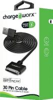 Chargeworx CX4621BK Sync & Charge Cable, Black For use with iPhone 4/4S, iPad and iPod; Stylish, durable, innovative design; Charge from any USB port; 3.3ft/1m cord length; UPC 643620462102 (CX-4621BK CX 4621BK CX4621B CX4621) 