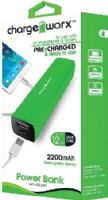 Chargeworx CX6506GN Premium 2000mAh Power Bank with USB Port, Green, Pre-charged & ready to use, Extends Battery Standby Time, Rechargeable Battery, Pocket size compact design, Compatiable with most mobile devices, Input DC 5V 0.5 ~ 1A (Max), Output DC 5V 0.5 ~ 1A, Protection: Shortcircuit/Overcharge/Discharge, Recycling Times more than 500, UPC 643620650639 (CX-6506GN CX 6506GN CX6506G CX6506) 