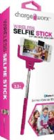 Chargeworx CX9912PK Wireless Selfie Stick, Pink, Extends up to 3.3ft, Adjust to fit many smartphone devices, Wireless shutter button, Slip resistant rubberized handle, Flexible phone mount for multiple angles, UPC 643620991244 (CX-9912PK CX 9912PK CX9912P CX9912) 