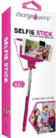Chargeworx CX9913PK Selfie Stick, Pink, Extends up to 3.3ft, Adjust to fit many smartphone device, Switch ON/OFF, Slip resistant rubberized handle, Flexible phone mount for multiple angles, Does not require a battery or use of an app, Plug and play via 3.5 audio jack, UPC 643620991343 (CX-9913PK CX 9913PK CX9913P CX9913) 