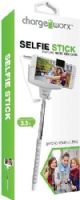 Chargeworx CX9913WH Selfie Stick, White, Extends up to 3.3ft, Adjust to fit many smartphone device, Switch ON/OFF, Slip resistant rubberized handle, Flexible phone mount for multiple angles, Does not require a battery or use of an app, Plug and play via 3.5 audio jack, UPC 643620991329 (CX-9913WH CX 9913WH CX9913W CX9913) 