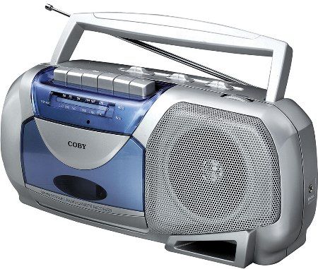 Coby CXC350 Portable Stereo Cassette Player/Recorder, Wide Range Speaker, AM/FM Tuner, Auto Stop Cassette Player/Recorder, Portable Fold-dowm Handle, Volume Control Switch, Telescopic Antenna, 3.5mm AUX Jack, AC 110V/220V DC 6V, Four D batteries (not included), Dimensions 14 x 3.9 x 4.8 inches, UPC 812180020453 (CXC-350 CXC 350 CX-C350)