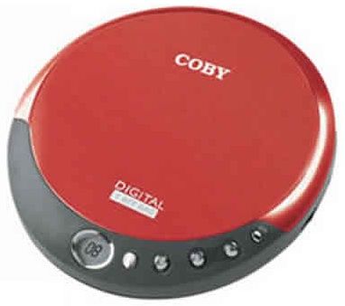Coby CX-CD109RED Slim Personal CD Player; Red; Digital LCD display; Automatic power off; Requires 2 x AA batteries (not included); 3.5mm headphone jack; Audio Output; 3.5mm Headphone; CE, FCC Certifications; 2 x 