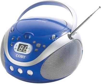 Coby CX-CD241BLU Portable CD Player with AM/FM Stereo Tuner, Blue, Stereo Sound Output Mode, LED Built-in Display, 2 x right/left channel speaker - built-in Speakers, Radio tuner - AM/FM, Built-in AM / telescopic FM Antenna Form Factor, UPC 716829152430 (CX CD241BLU CXCD241BLU CX-CD241 CX CD241 CXCD241)
