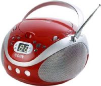 Coby CX-CD241RED Portable CD Player with AM/FM Stereo Tuner, Red, Digital LCD Display, Top-loading CD player, Programmable track memory, AM/FM radio, Full-range speaker system, Telescopic FM antenna, Requires 6 x "C" batteries (not included), 110/220V dual voltage, Dimension (WxHxD) 8.25" x 5.5" x 8.5", UPC 716829152447 (CXCD241RED CXC-D241RED CXCD-241RED CX-CD241 RED)  