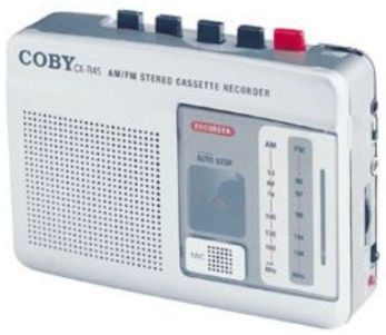 Coby CXR45 AM/FM Stereo Receiver Cassette Player Recorder One-Touch Recording System (CX-R45 CX R45)