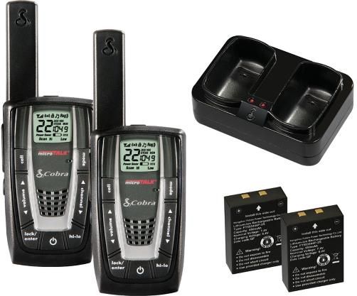 Cobra CXR725 MicroTalk Two-way Radios, Up too 27 Mile Range, Selectable Power Output, 3124 Channel Combinations, VOX, Patented VibrAlert, 10 Channel Memory, Battery Saver Circuitry, Scan Feature, Key Lock, 10 Call Tones, Roger Beep Tone (selectable on/off), Auto Squelch, Maximum Range Extender, Illuminated LCD Display, UPC 028377908996 (CXR-725 CXR 725 CX-R725)