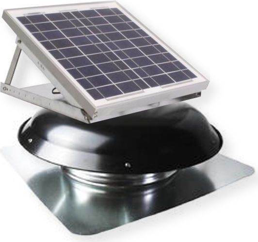Ventamatic Cool Attic CXSOLRFDMBLKUPS Solar Panel Mounted on Dome, Black Finish; Made of heavy-duty galvanized steel; 13