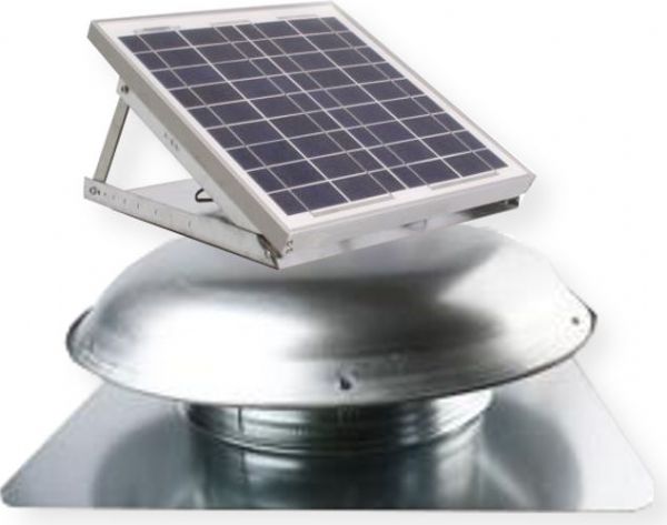 Ventamatic Cool Attic CXSOLRFMILUPS Solar Roof Mount Ventilator with Unattached Solar Panel, Mill Finish; 18 volt, thermally protected DC motor; Provides ventilation sufficient for a 1550 square ft attic; 13