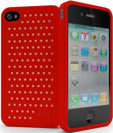 Cygnett CY0098CPMOL Molecule Premium Siilcon Case with 2 Color Sheets for iPhone 4, Red, Soft silicon housing that's talcy not sticky, Change the look of your iPhone in seconds, Complete access to all ports, controls and connectors, Includes a screen protector and microfiber cleaning cloth, UPC 879144005185 (CY-0098CPMOL CY 0098CPMOL CY0098-CPMOL CY0098 CPMOL)