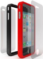 Cygnett CY0106CPSND Red and Black Snaps Duo Silicon Frame for iPhone 4 , 360-degree protection, Silicon frame protects edges, Back and front protectors guard iPhone surfaces, Go conservative with black or express yourself with color, Simple modern design, Snap on a new frame for an instant change of scene, Access to all ports, controls and connectors, UPC 879144005260 (CY0106-CPSND CY0106 CPSND CY-0106CPSND CY 0106CPSND) 