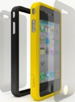 Cygnett CY0110CPSND Yellow and Black Snaps Duo Silicon Frame for iPhone 4, 360-degree protection, Silicon frame protects edges, Back and front protectors guard iPhone surfaces, Go conservative with black or express yourself with color, Simple modern design, Snap on a new frame for an instant change of scene, Access to all ports, controls and connectors, UPC 879144005307 (CY0110-CPSND CY0110 CPSND CY-0110CPSND CY 0110CPSND) 