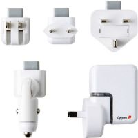 Cygnett CY-A-GPD DoubleCharge Mobile Twin USB Charger Pack with Mobile Phone Connectors, Perfect for travel – charge in the car, near home or when travelling internationally; Attachments for USA, Europe, Australia & United Kingdom; Includes car cigarette lighter adapter; Blue light glows when unit is plugged in; UPC 879144002986 (CYAGPD CYA-GPD CY-AGPD) 