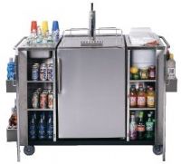 Summit CartOSBC Serving Cart with Beer Dispenser; Two towel bar handles, Three exterior storage shelves, Interior storage space with magnetic locking doors, Stainless steel counter top, A bottle opener, Room for ice storage, All stainless steel finish, UPC 761101008868 (CART-OS-BC CART OS BC CARTOS-BC CARTOS BC CART-OSBC CART OSBC) 