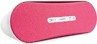 Creative D100PK Portable Bluetooth Wireless Speaker, Pink; Ideal for an exciting day of outdoor use; From a range of up to 32 feet from the speakers, wirelessly stream music from any compatible stereo Bluetooth device such as your mobile phone, notebook, iPhone or iPad; Play up to 25 hours of non-stop music from four AA batteries, bring it along for all your parties; UPC 054651170339 (D100-PK D100) 